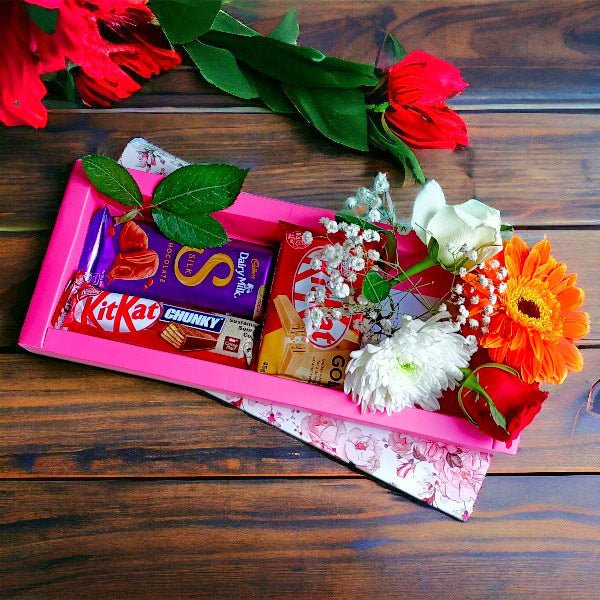 Chocolate Delights with Floral Elegance - Flowers to Nepal - FTN