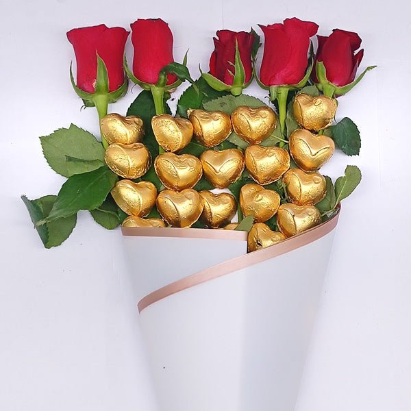 Chocolates & Flowers Cone Bouquet - Flowers to Nepal - FTN