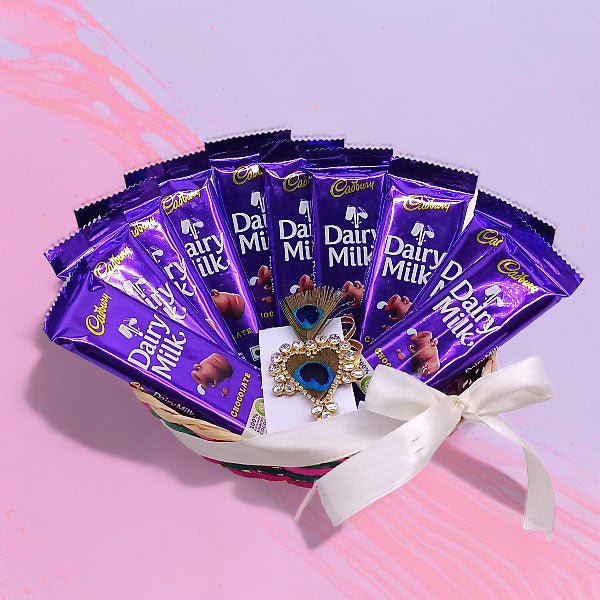 Chocolates With Rakhi Gifts In Basket - Flowers to Nepal - FTN