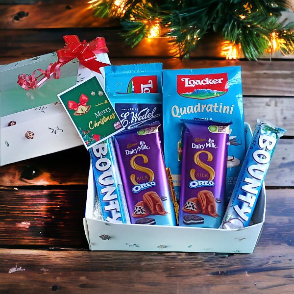 Christmas Greeting Card Paired with Chocolate Hampers - Flowers to Nepal - FTN