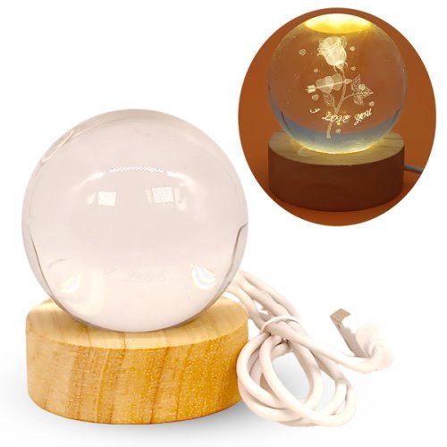 
                  
                    Crystal Ball Lamp With Wooden Base - Flowers to Nepal - FTN
                  
                