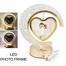 Load image into Gallery viewer, Crystal Half Moon Hanging LED Heart Shape Photo Frame - Flowers to Nepal - FTN
