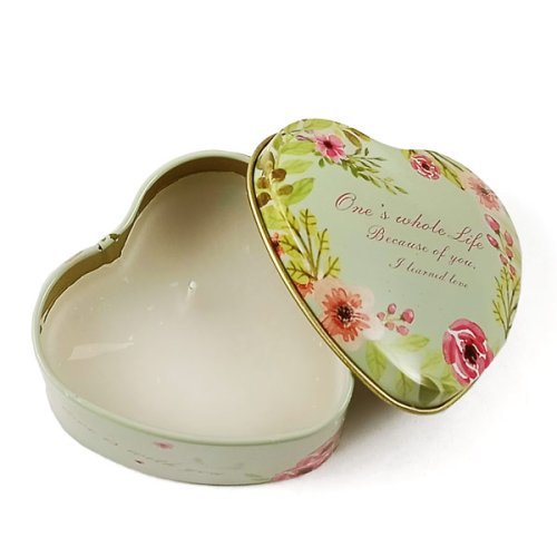 Cute Green Tin Heart Shape Aroma Candle Gift - Flowers to Nepal - FTN