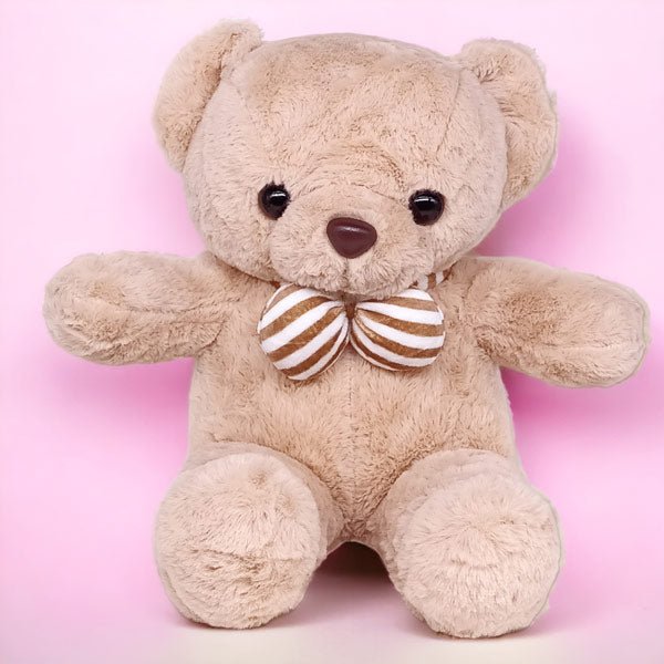 Cute Light Brown Teddy Bear With Bow Design - Flowers to Nepal - FTN