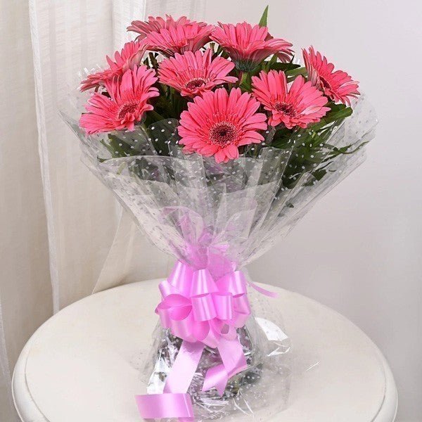 Cute Pink Gerbera Fresh Flower Bunch - Flowers to Nepal - FTN