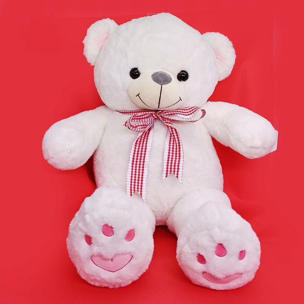 Cute & Soft White Teddy Bear With A Bow Tie -27