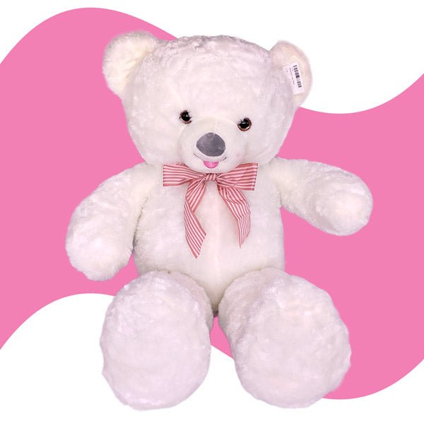 Cute White Fluffy Teddy Bear 30 Inches - Flowers to Nepal - FTN