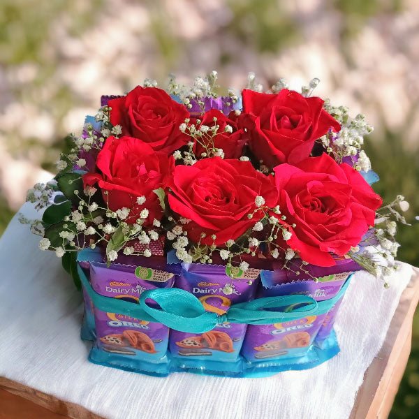 Dairy Milk Silk Oreo With Roses Combo - Flowers to Nepal - FTN