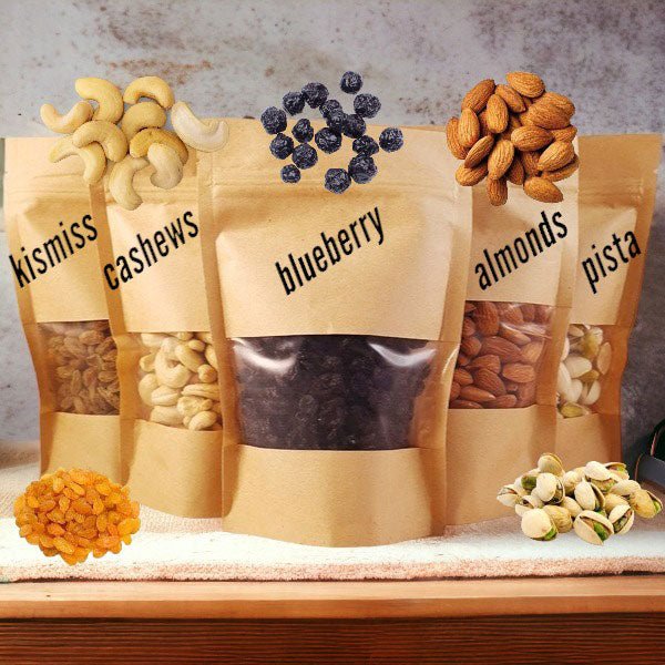 Dry Fruits & Nuts Combo Pouch (5 Items) - Flowers to Nepal - FTN