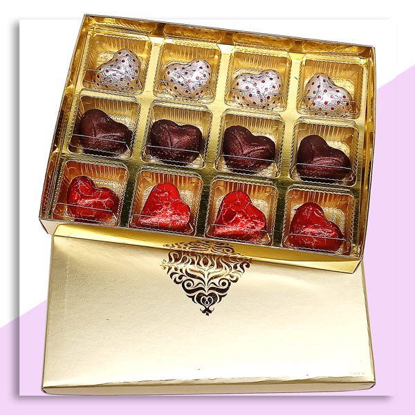 Elegant Box Filled With Gourmet Chocolates (12 Pcs) - Flowers to Nepal - FTN