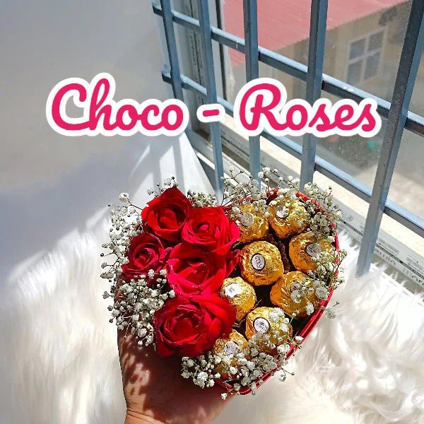 Ferrero Rocher With Beautiful Roses Gifts - Flowers to Nepal - FTN