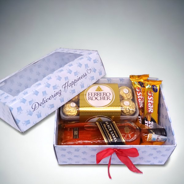 Ferrero Rocher With Whiskey & Chocolates Hamper - Flowers to Nepal - FTN