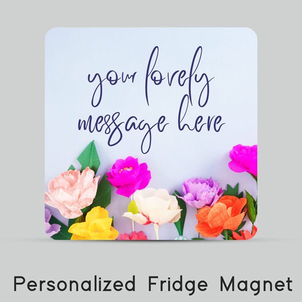 Floral Personalized Message Print Fridge Magnet - Flowers to Nepal - FTN