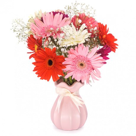 Gerbera Daisy Flowers Bright Day Vase - Flowers to Nepal - FTN
