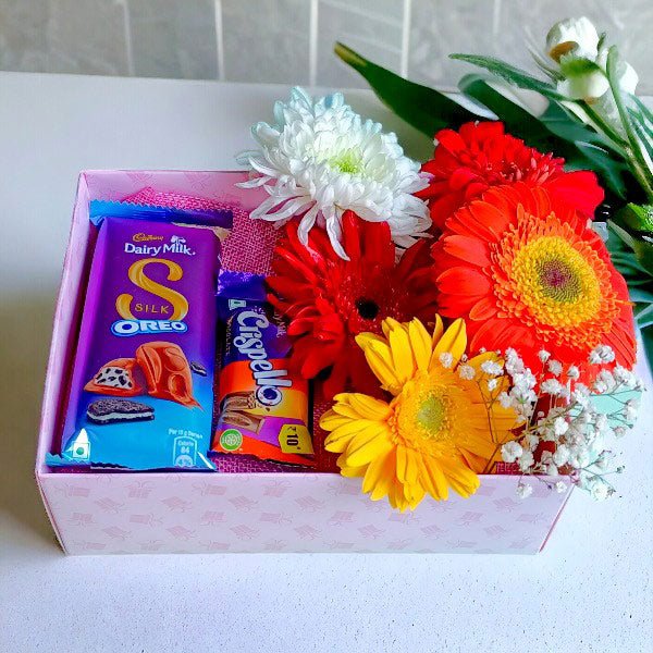 Gerbera With Sweets Delights - Flowers to Nepal - FTN