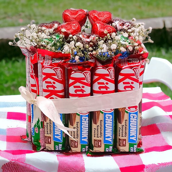 Gourmet & Kitkat Chocolates Bouquet Gift - Flowers to Nepal - FTN