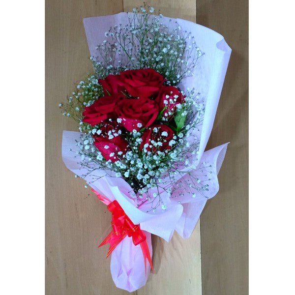 Half Dozen Romantic Red Roses Bunch - Flowers to Nepal - FTN