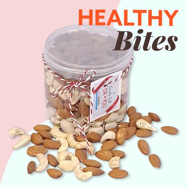 Healthy Bites Mixed Dry Nuts Jar (~400g) - Flowers to Nepal - FTN