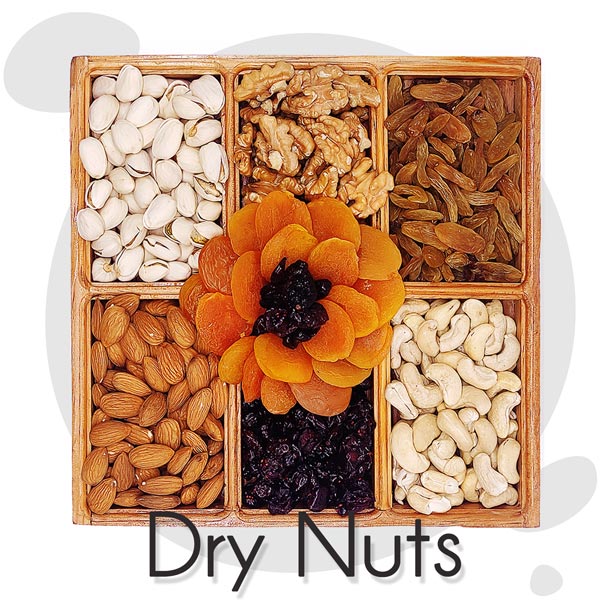 Healthy Drynuts & Fruits Wooden Tray (Home Special Healthy Bites) - Flowers to Nepal - FTN