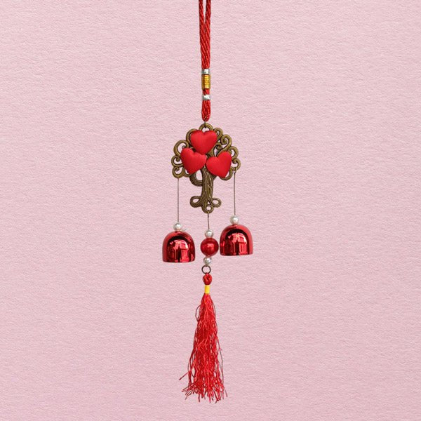 Heartfelt Harmony: 14 Inches Wind Chime with Dual Bells - Flowers to Nepal - FTN