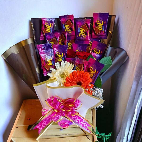 Joyful Blossoms Choco Delight Bouquet - Flowers to Nepal - FTN