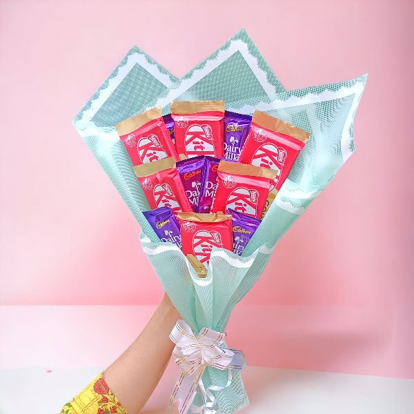 Kitkat Gold & Dairy Milk Bouquet Gift - Flowers to Nepal - FTN