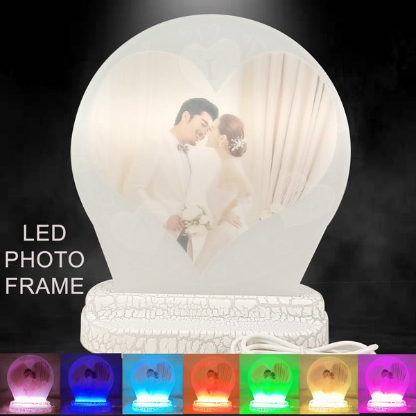 LED Multicoloured Round Photo Frame - Flowers to Nepal - FTN