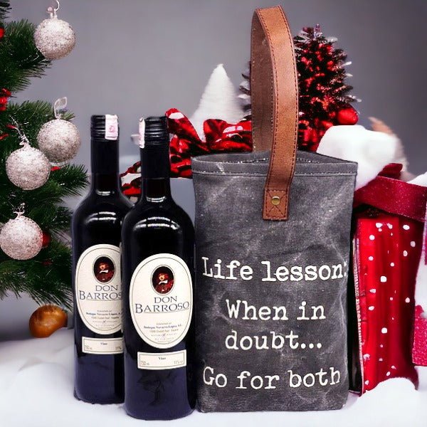 Life Lesson Double Wine Bag With Two Sweet Red Wines - Flowers to Nepal - FTN
