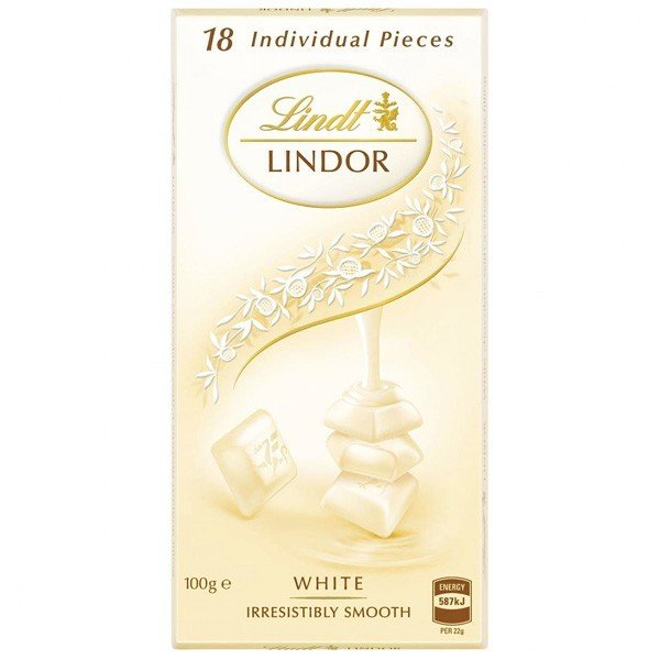 Lindt Lindor White Swiss Chocolate 100g (18 Individual Pieces) - Flowers to Nepal - FTN
