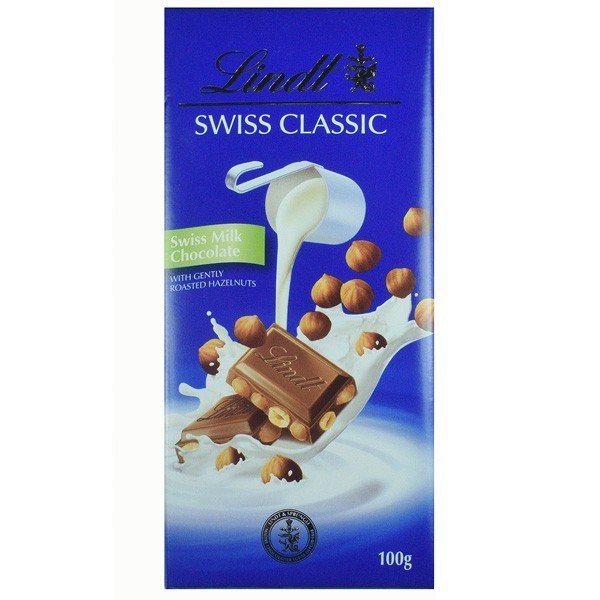 Lindt Swiss Classic Milk Chocolate 100g Roasted Hazelnuts - Flowers to Nepal - FTN
