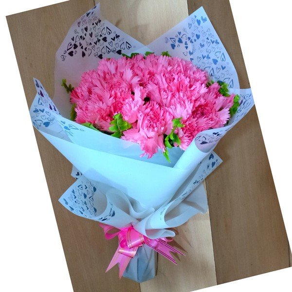 Lovely Lady 20 Pink Carnations Bouquet - Flowers to Nepal - FTN