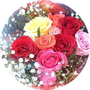 Make It Colorful (12 Fresh Multi Color Rose Bouquet) - Flowers to Nepal - FTN