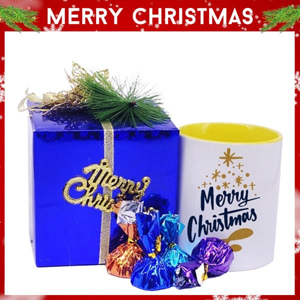 "Merry Christmas" Mug Accompanied by a Box of Chocolates - Flowers to Nepal - FTN