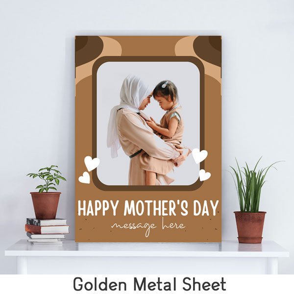 Metal Sheet with Printed Mother's Day Message and Photo - Flowers to Nepal - FTN