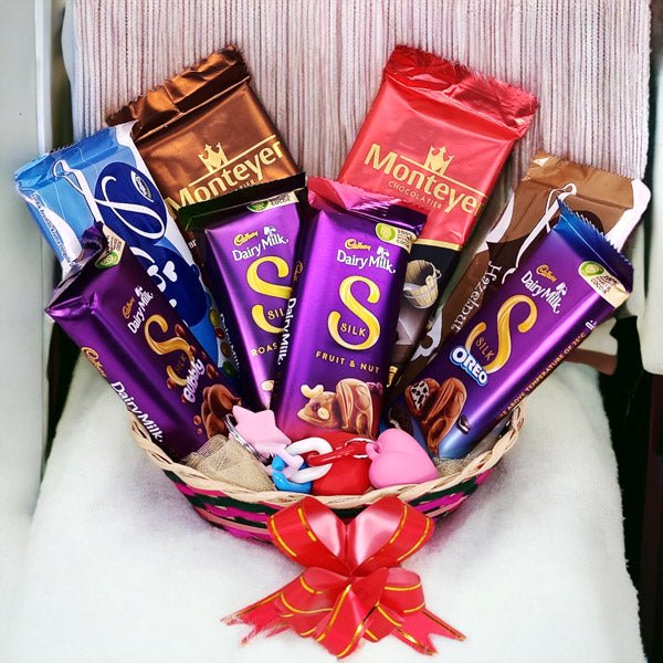 Mix Chocolate Hamper In Basket - Flowers to Nepal - FTN