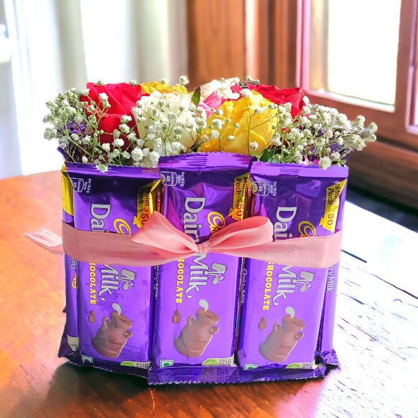 Mix Roses With Chocolates Bouquet - Flowers to Nepal - FTN