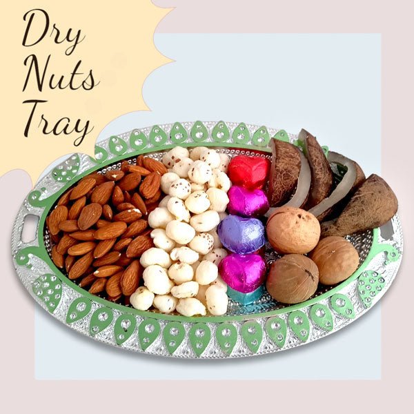 Mixed Dry Nuts Chocolate Oval Tray (Medium) - Flowers to Nepal - FTN