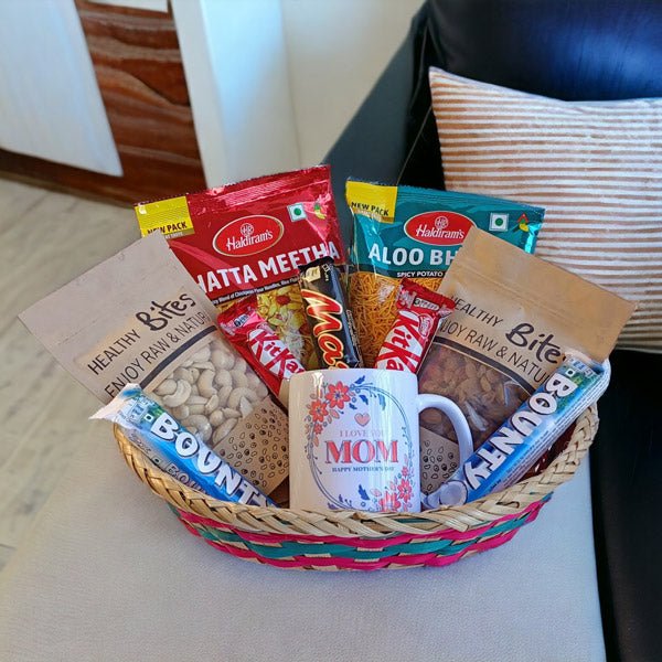 Mom's Joy Basket: Namkeens, Chocolates and Dry Nuts - Flowers to Nepal - FTN