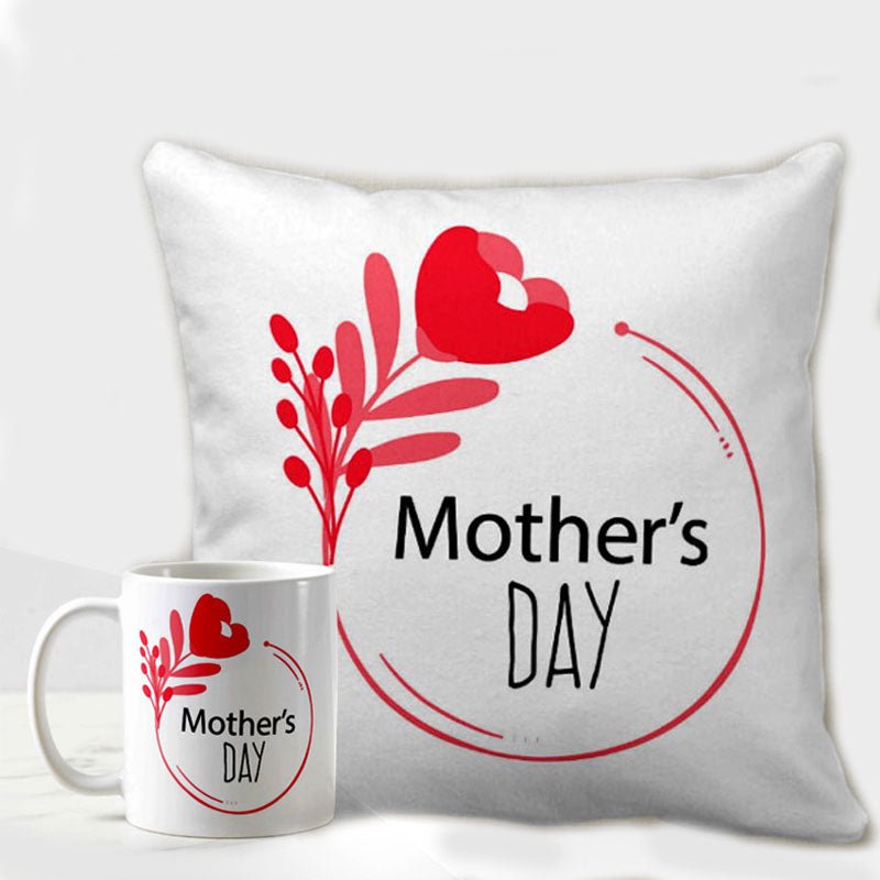 Mother's Day Mug and Cushion Set with Flower Design - Flowers to Nepal - FTN