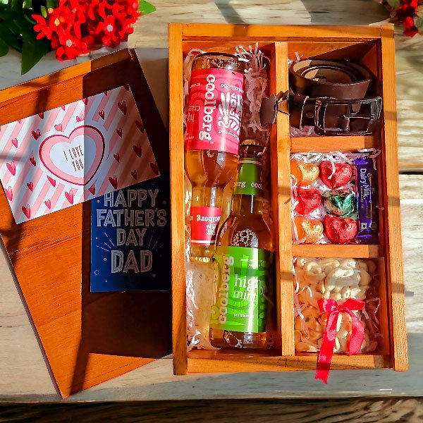 Non-Alcoholic Beer With Belt, Chocolates & Dry-Nuts For Dad - Flowers to Nepal - FTN