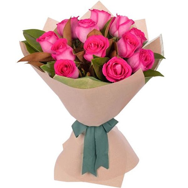 One Dozen Pink Roses Bunch - Flowers to Nepal - FTN