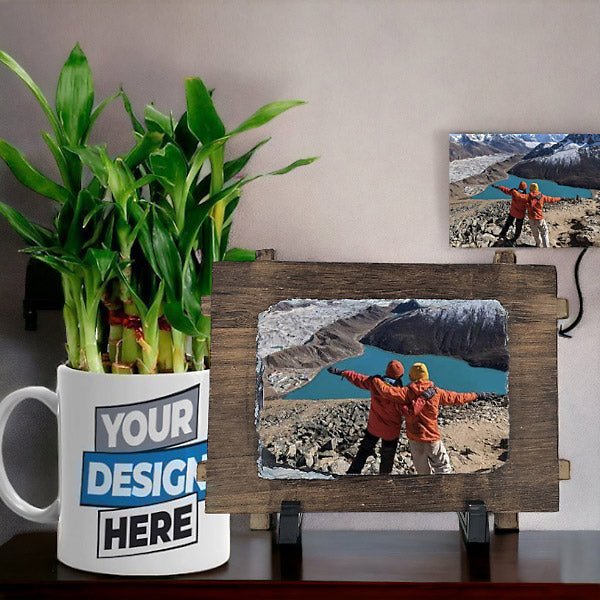 Personalized Mug With Bamboo Plant & Frame - Flowers to Nepal - FTN