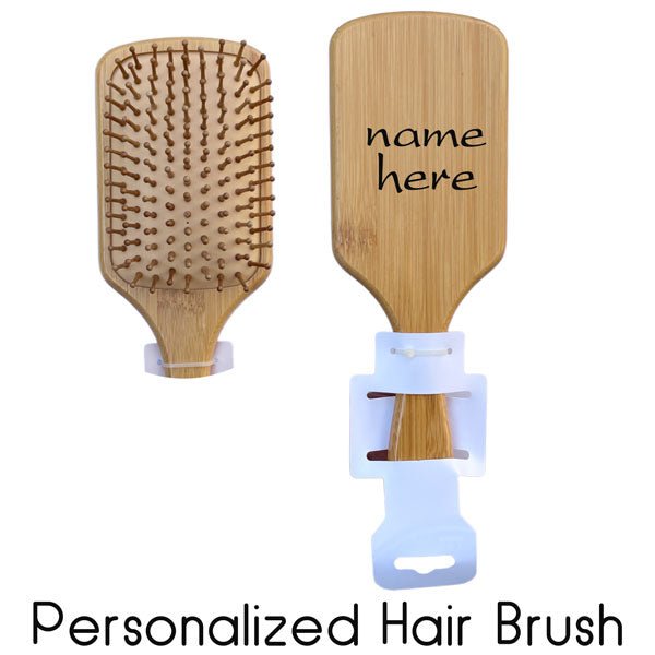 Personalized Name Print Wooden Massage Hair Brush - Flowers to Nepal - FTN