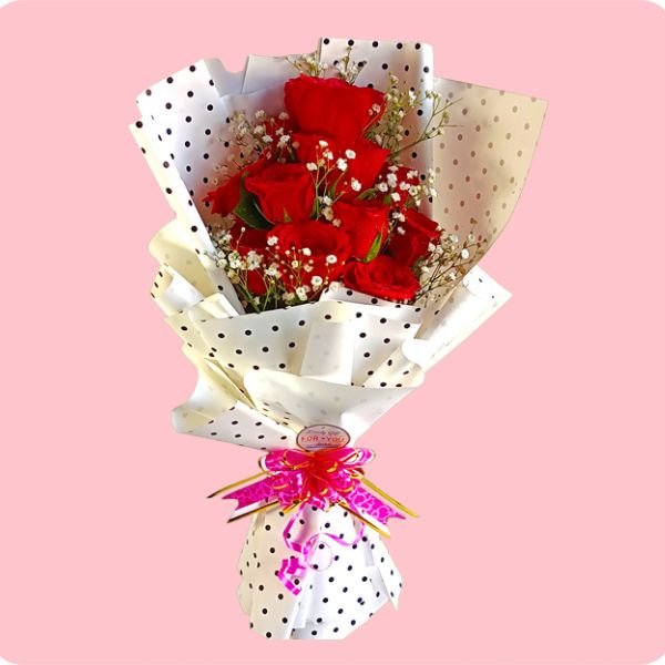 Radiant Rose Bouquet ( 1 Dozen ) - Flowers to Nepal - FTN