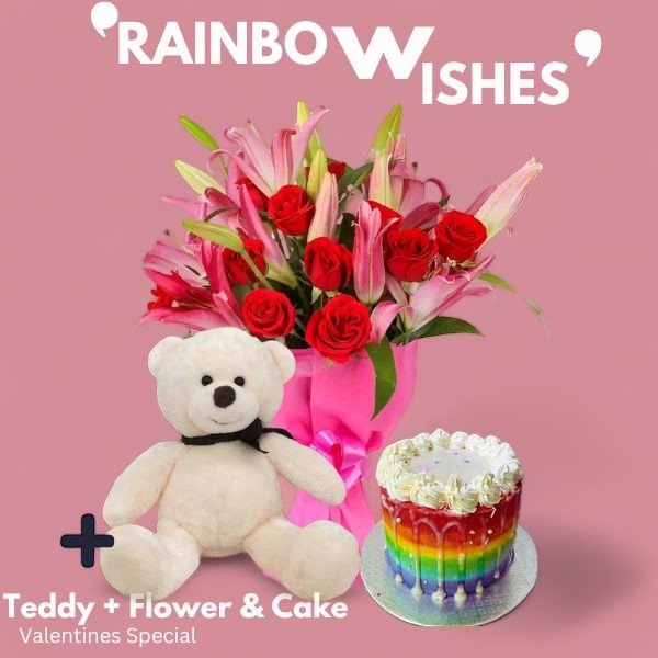 Rainbow Wishes : Valentines Special Gift - Flowers to Nepal - FTN