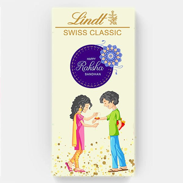Rakhi Chocolate Cover On Lindt Swiss Gift - Flowers to Nepal - FTN