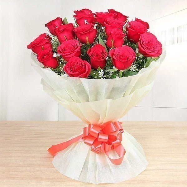Romantic 21 Red Roses Bouquet For Someone Special - Flowers to Nepal - FTN