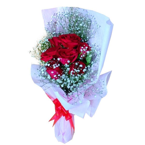 Romantic Half Dozen Red Roses Bunch - Flowers to Nepal - FTN