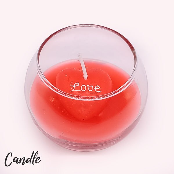 Romantic Red Round Shape Love Candle - Flowers to Nepal - FTN