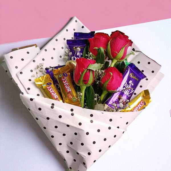 Rose & Choco Fusion Bouquet - Flowers to Nepal - FTN